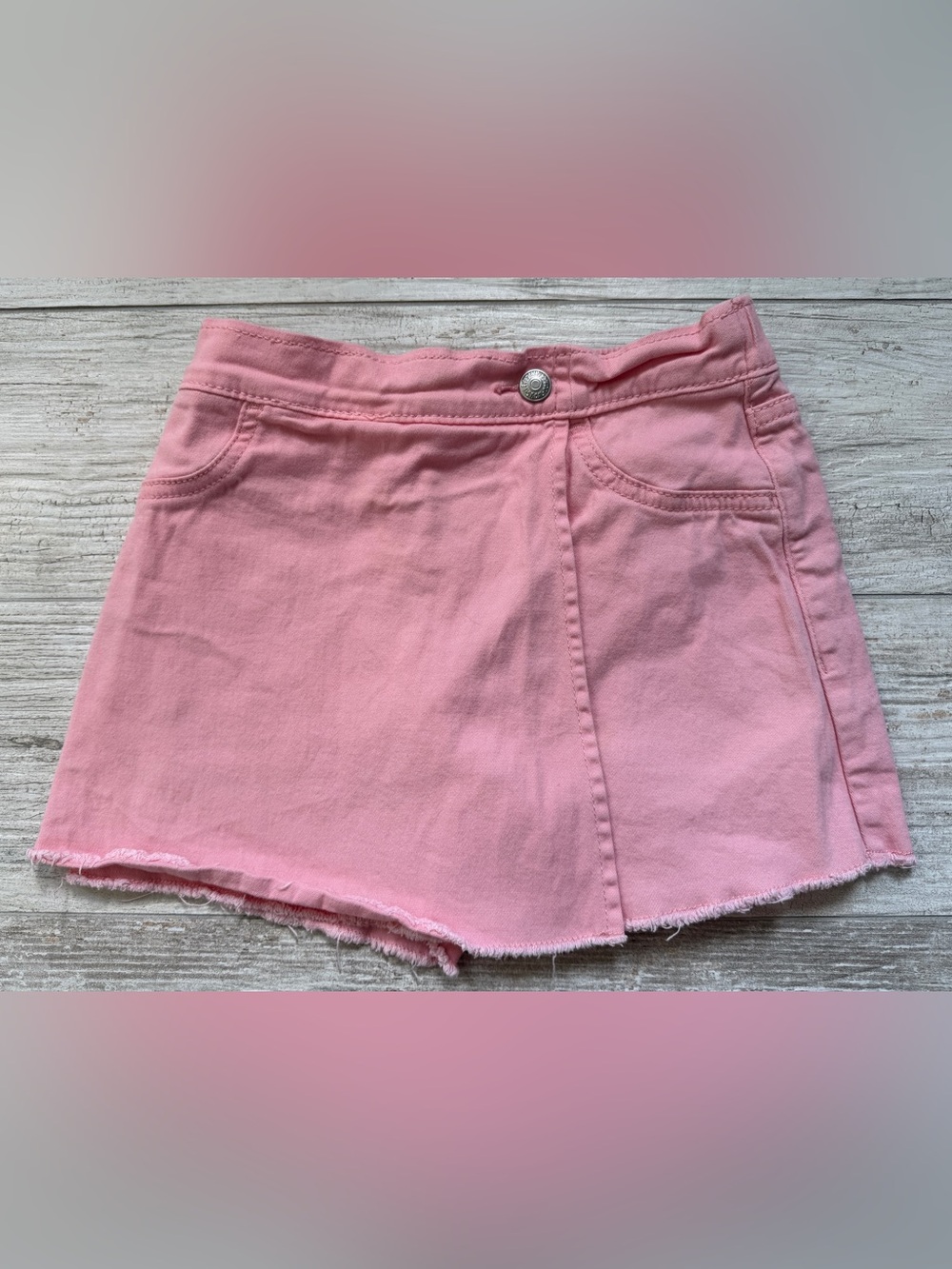 Levi's Pink Denim Skort with Frayed Hem